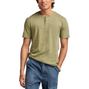 imageLucky Brand Mens Short Sleeve Linen HenleyOlivine