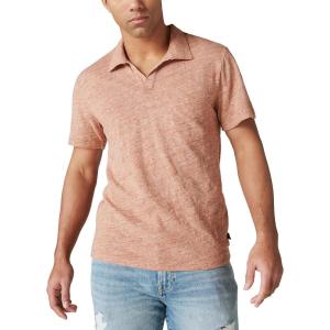 imageLucky Brand Mens Short Sleeve Linen Johnny Collar PoloSequoia Brown