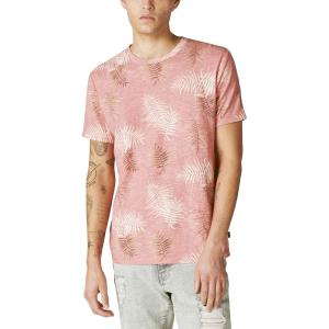 imageLucky Brand Mens Short Sleeve Linen Leaf Print Pocket Crew TshirtMulti