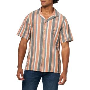 imageLucky Brand Mens Striped Short Sleeve Camp Collar ShirtMulti Stripe