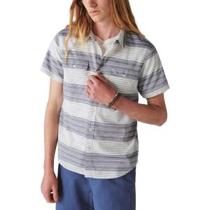 imageLucky Brand Mens Striped Short Sleeve ShirtBlueWhite Stripe