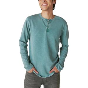 imageLucky Brand Mens Weekend Slub Jersey Long Sleeve HenleyDress Blues
