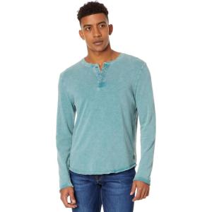 imageLucky Brand Mens Weekend Slub Jersey Long Sleeve HenleyMineral Blue