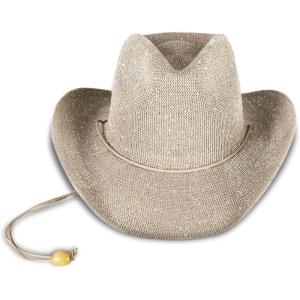 imageLucky Brand Womens Straw Cowboy Hat  Western  Woven  Wide Brim  Adjustable  Breathable  Straw  Sun ProtectionMetallic Straw  Champagne