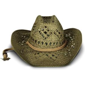 imageLucky Brand Womens Straw Cowboy Hat  Western  Woven  Wide Brim  Adjustable  Breathable  Straw  Sun ProtectionWoven Straw  Olive