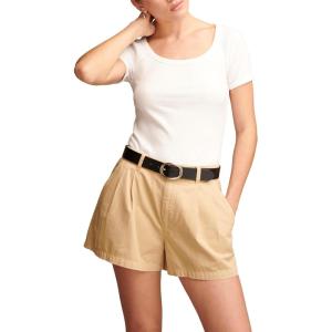 imageLucky Brand Womens Womens Short Sleeve Rib Knit TopBright White