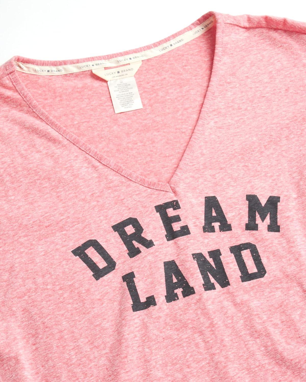 imageLucky Brand womens Drapy Graphic Tee Tshirt and Short Pajama SetVintage Camo