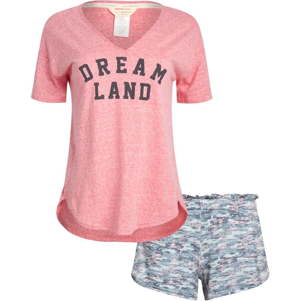 imageLucky Brand womens Drapy Graphic Tee Tshirt and Short Pajama SetVintage Camo