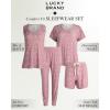 imageLucky Brand Pajamas Set for Women 4Piece Soft Sleepwear  Top Tank Shorts ampamp Pants Comfy Loungewear Pijama para MujerCute Buds