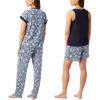 imageLucky Brand Pajamas Set for Women 4Piece Soft Sleepwear  Top Tank Shorts ampamp Pants Comfy Loungewear Pijama para MujerDenim Floral