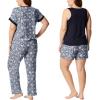 imageLucky Brand Pajamas Set for Women 4Piece Soft Sleepwear  Top Tank Shorts ampamp Pants Comfy Loungewear Pijama para MujerDenim Floral