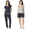 imageLucky Brand Pajamas Set for Women 4Piece Soft Sleepwear  Top Tank Shorts ampamp Pants Comfy Loungewear Pijama para MujerNavy