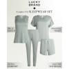 imageLucky Brand Pajamas Set for Women 4Piece Soft Sleepwear  Top Tank Shorts ampamp Pants Comfy Loungewear Pijama para MujerSoft Sage