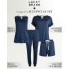 imageLucky Brand Pajamas Set for Women 4Piece Soft Sleepwear  Top Tank Shorts ampamp Pants Comfy Loungewear Pijama para MujerVintage Indigo