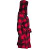 imageLucky Brand Womens Bathrobe Fleece Shawl Collar Belted Robe with HoodBlackRed