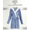 imageLucky Brand Womens Bathrobe Fleece Shawl Collar Belted Robe with HoodBlue