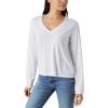 imageLucky Brand Womens Long Sleeve V Neck TeeBright White