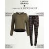 imageLucky Brand Womens Pajama Set  2 Piece Long Sleeve Sleep Shirt and Jogger Pants with Velour Trim SXLDusky Green