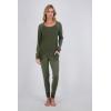 imageLucky Brand Womens Pajama Set  2 Piece Ribbed Hacci Long Sleeve and Joggers SleepwearBeetle Green