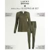 imageLucky Brand Womens Pajama Set  2 Piece Ribbed Hacci Long Sleeve and Joggers SleepwearBeetle Green
