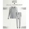imageLucky Brand Womens Pajama Set  2 Piece Ribbed Hacci Long Sleeve and Joggers SleepwearHeather Grey