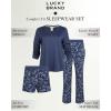 imageLucky Brand Womens Pajama Set 3PieceDenim Blue
