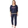 imageLucky Brand Womens Super Soft Hacci Long Sleeve and Pant Lounge SetBlue Iris