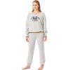 imageLucky Brand Womens Super Soft Hacci Long Sleeve and Pant Lounge SetHeather Gray