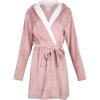 imageLucky Brand Womens Bathrobe Fleece Shawl Collar Belted Robe with HoodPink
