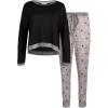 imageLucky Brand Womens Pajama Set  2 Piece Long Sleeve Sleep Shirt and Jogger Pants with Velour Trim SXLBlackStars
