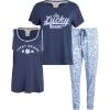 imageLucky Brand Womens Pants Set 3 Piece TShirt Tank Top and Joggers Casual Everyday Loungewear for Women SXLIndigo Blue