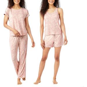 imageLucky Brand Pajamas Set for Women 4Piece Soft Sleepwear  Top Tank Shorts ampamp Pants Comfy Loungewear Pijama para MujerPink