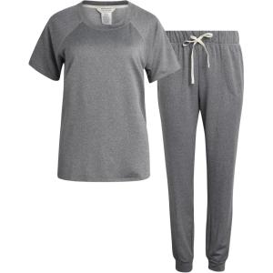 imageLucky Brand Womens 2Piece Pajama Set  Soft Sleepwear with Short Sleeve Shirt and Jogger Pants with Pockets SXLSilver Sconce