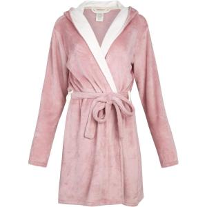 imageLucky Brand Womens Bathrobe Fleece Shawl Collar Belted Robe with HoodPink