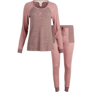 imageLucky Brand Womens Pajama Set  2 Piece Ribbed Hacci Long Sleeve and Joggers SleepwearPink Heather
