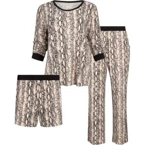 imageLucky Brand Womens Pajama Set 3PieceSoft Snake