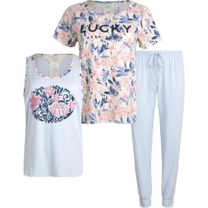 imageLucky Brand Womens Pants Set 3 Piece TShirt Tank Top and Joggers Casual Everyday Loungewear for Women SXLSoft Bloom