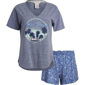 imageLucky Brand womens Drapy Graphic Tee Tshirt and Short Pajama SetMoonlight