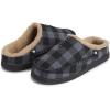 imageLucky Brand Boys Buffalo Plaid Memory Foam Clog Slippers Non Slip Rubber Sole House Shoes Kids Cozy Fluffy Bedroom ClogsGrey
