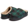 imageLucky Brand Boys Buffalo Plaid Memory Foam Clog Slippers Non Slip Rubber Sole House Shoes Kids Cozy Fluffy Bedroom ClogsHunter Green