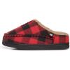 imageLucky Brand Boys Buffalo Plaid Memory Foam Clog Slippers Non Slip Rubber Sole House Shoes Kids Cozy Fluffy Bedroom ClogsRed