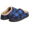 imageLucky Brand Boys Buffalo Plaid Memory Foam Clog Slippers Non Slip Rubber Sole House Shoes Kids Cozy Fluffy Bedroom ClogsRoyal