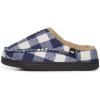imageLucky Brand Boys Buffalo Plaid Memory Foam Clog Slippers Non Slip Rubber Sole House Shoes Kids Cozy Fluffy Bedroom ClogsWhite Navy