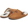 imageLucky Brand Boys MicroSuede Scuff Slippers Kids House Shoes with Plush LiningTan