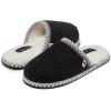imageLucky Brand MicroSuede Memory Foam Boys Slippers  Closed Toe Plush Lined House ShoesKids SlippersBlack