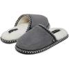 imageLucky Brand MicroSuede Memory Foam Boys Slippers  Closed Toe Plush Lined House ShoesKids SlippersGrey