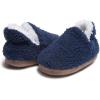 imageLucky Brand Toddler Boys Non Slip Sherpa ALine Home Slippers Kids Rubber Sole Indoor House Shoes Bedroom Slipper Size 510Navy