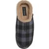 imageLucky Brand Boys Buffalo Plaid Memory Foam Clog Slippers Non Slip Rubber Sole House Shoes Kids Cozy Fluffy Bedroom ClogsGrey