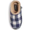 imageLucky Brand Boys Buffalo Plaid Memory Foam Clog Slippers Non Slip Rubber Sole House Shoes Kids Cozy Fluffy Bedroom ClogsWhite Navy