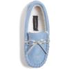 imageLucky Brand Girls Plush Glitter Bow Moccasin Slippers Rubber Sole Indoor Outdoor House Shoes Kids Bedroom Slipper MoccasinsDenim